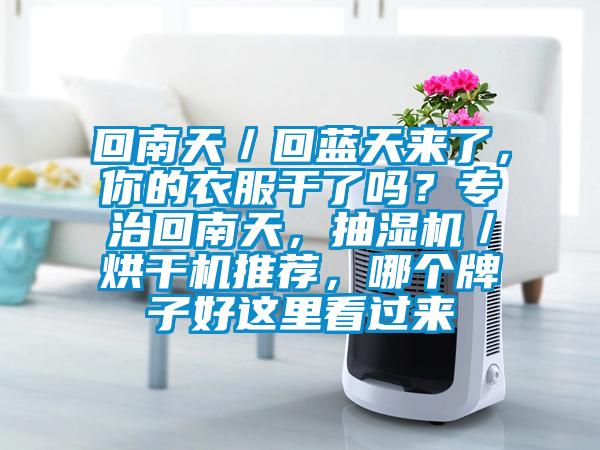 回南天／回藍(lán)天來了，你的衣服干了嗎？專治回南天，抽濕機(jī)／烘干機(jī)推薦，哪個牌子好這里看過來